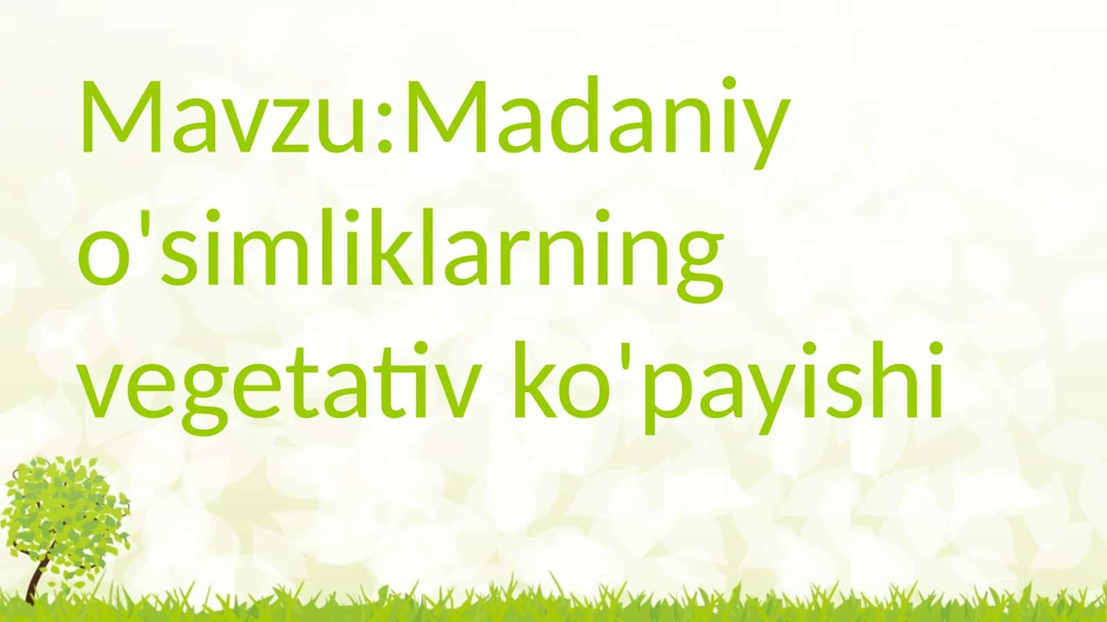 Madaniy o'simliklarning vegetativ ko'payishi