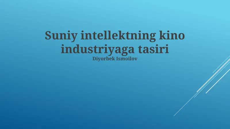 Sun'iy intellekt va vizual effektlar