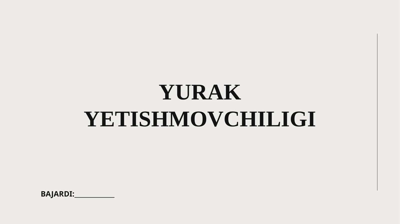 Yurak yetishmovchiligi