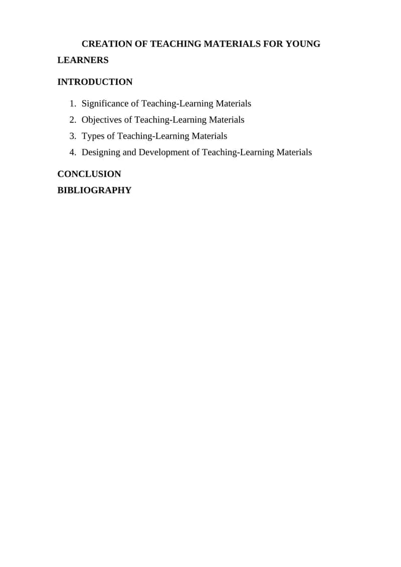 CREATION OF TEACHING MATERIALS FOR YOUNG LEARNERS
