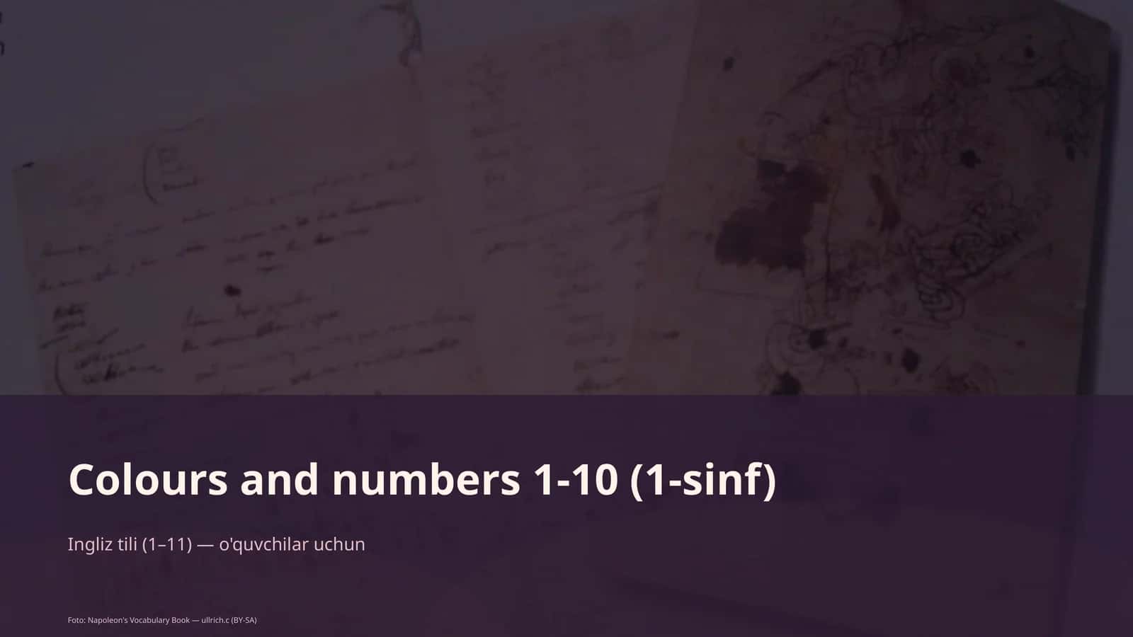 Colours and numbers 1-10 (1-sinf)