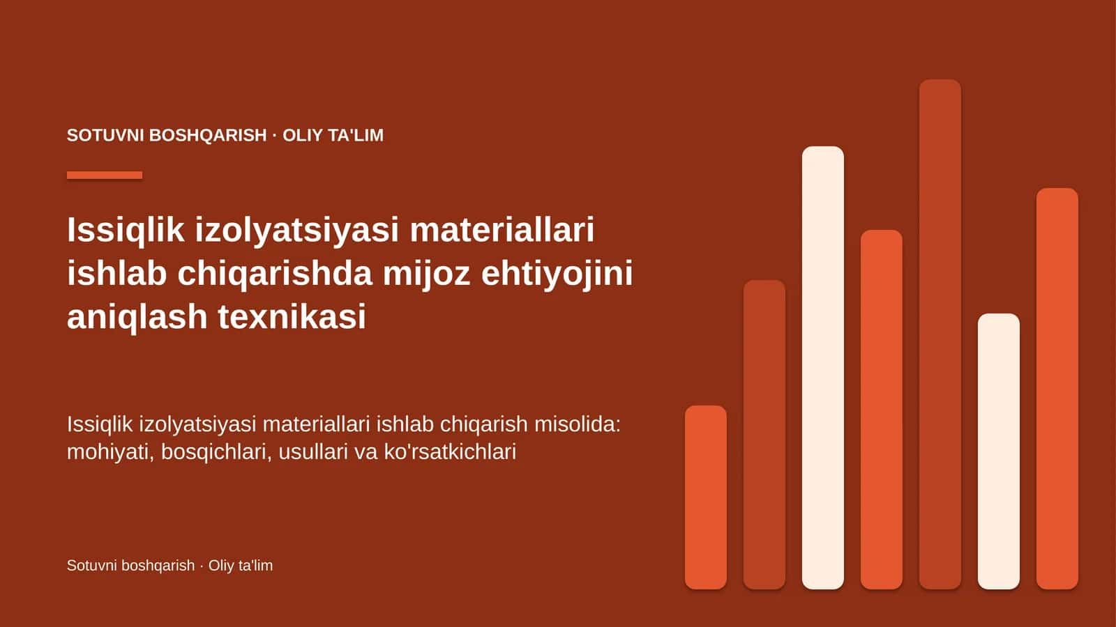 Issiqlik izolyatsiyasi materiallari ishlab chiqarishda mijoz ehtiyojini aniqlash texnikasi
