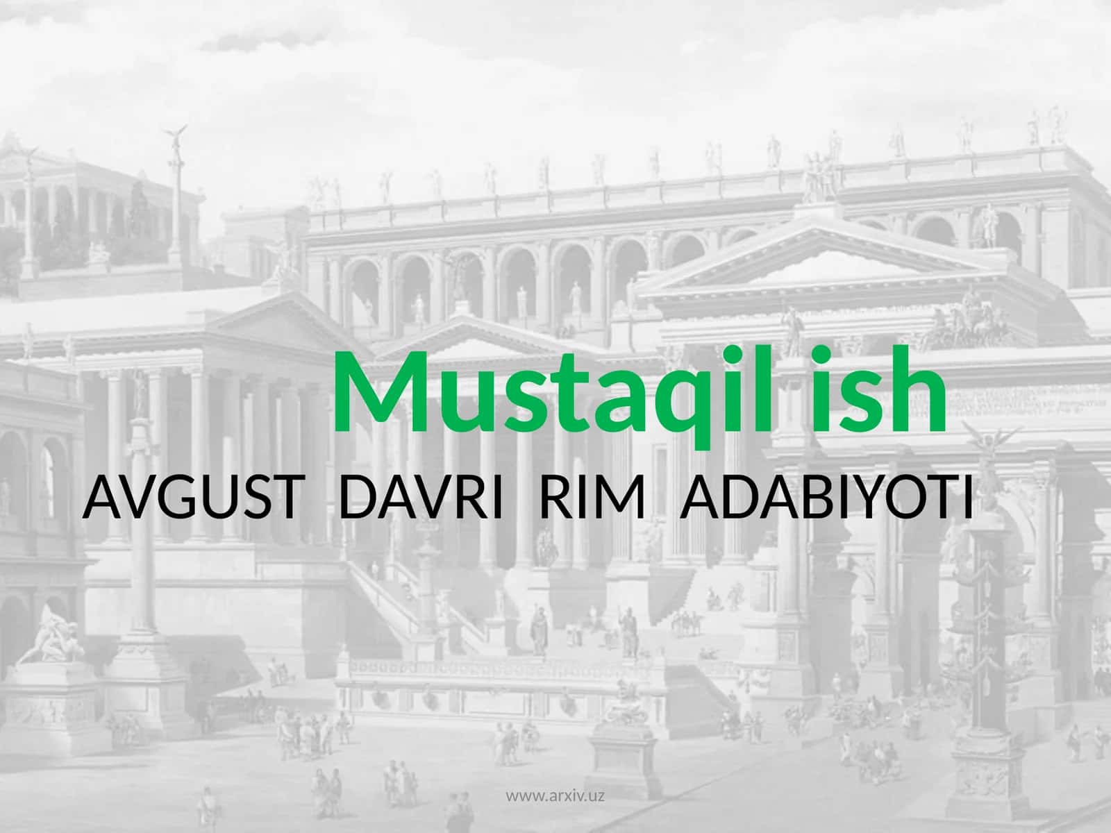 AVGUST DAVRI RIM ADABIYOTI