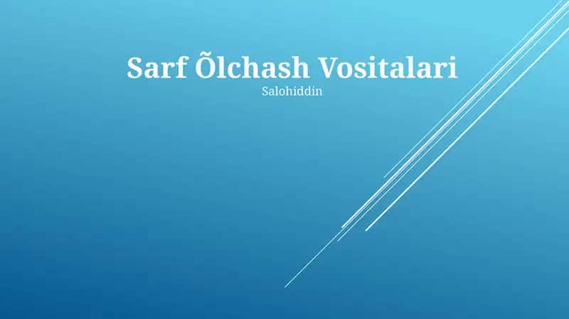 Sarf Õlchash Vositalari