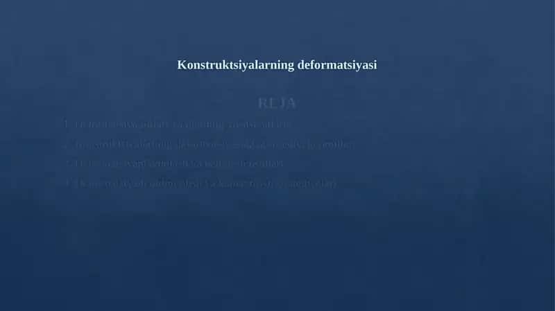 Konstruktsiyalarning deformatsiyasi