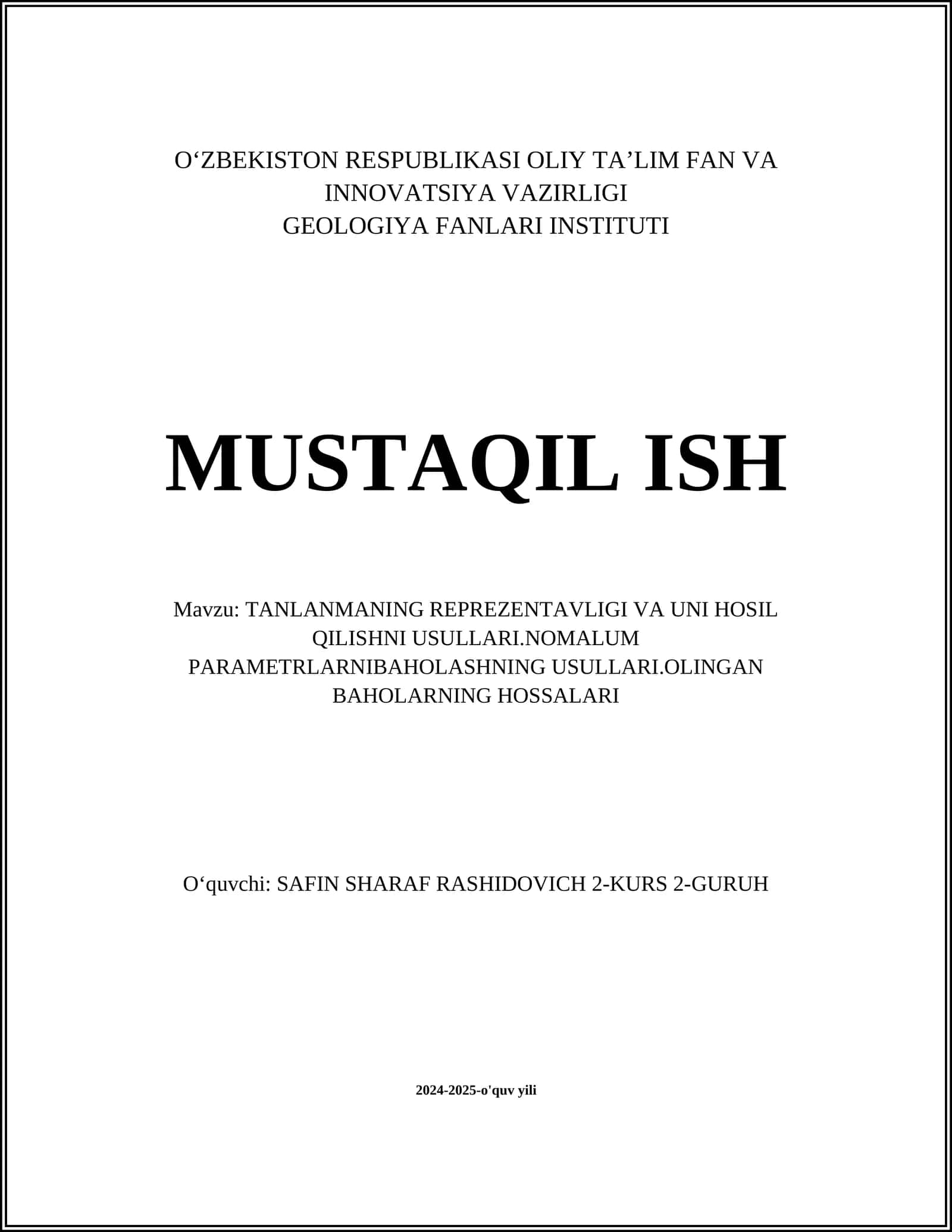 Tanlov nazariyasi tushunchalari