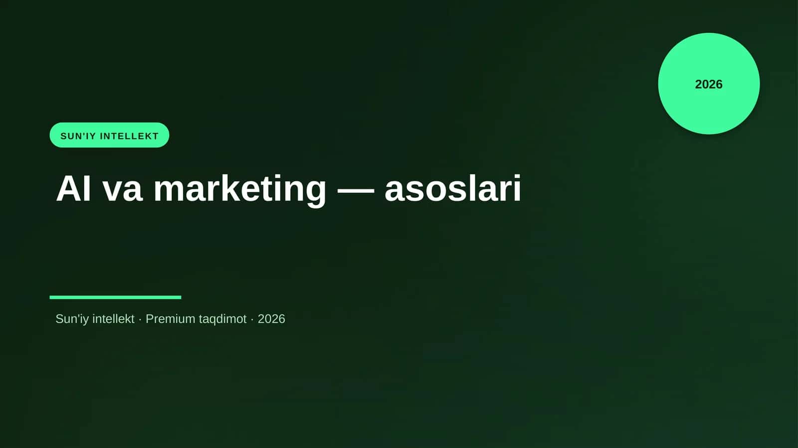 AI va marketing — asoslari