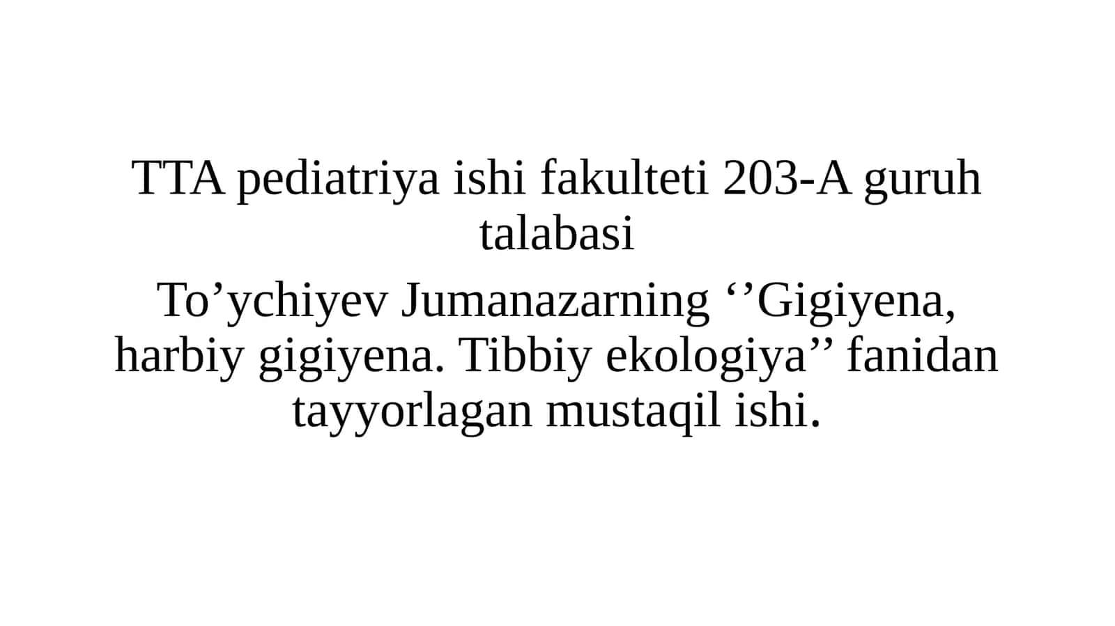 Gigiogiyena, harbiy gigiyena. Tibbiy ekologiya