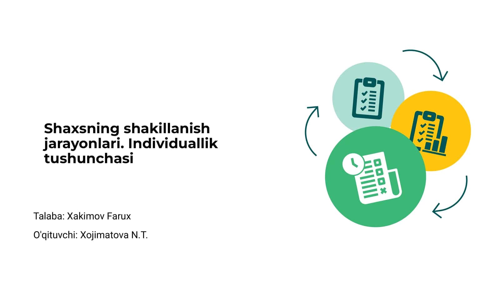 Shaxsning shakillanish jarayonlari. Individuallik tushunchasi