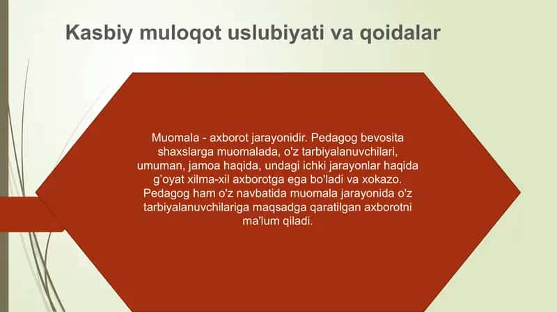 Kasbiy muloqot uslubiyati va qoidalar 1