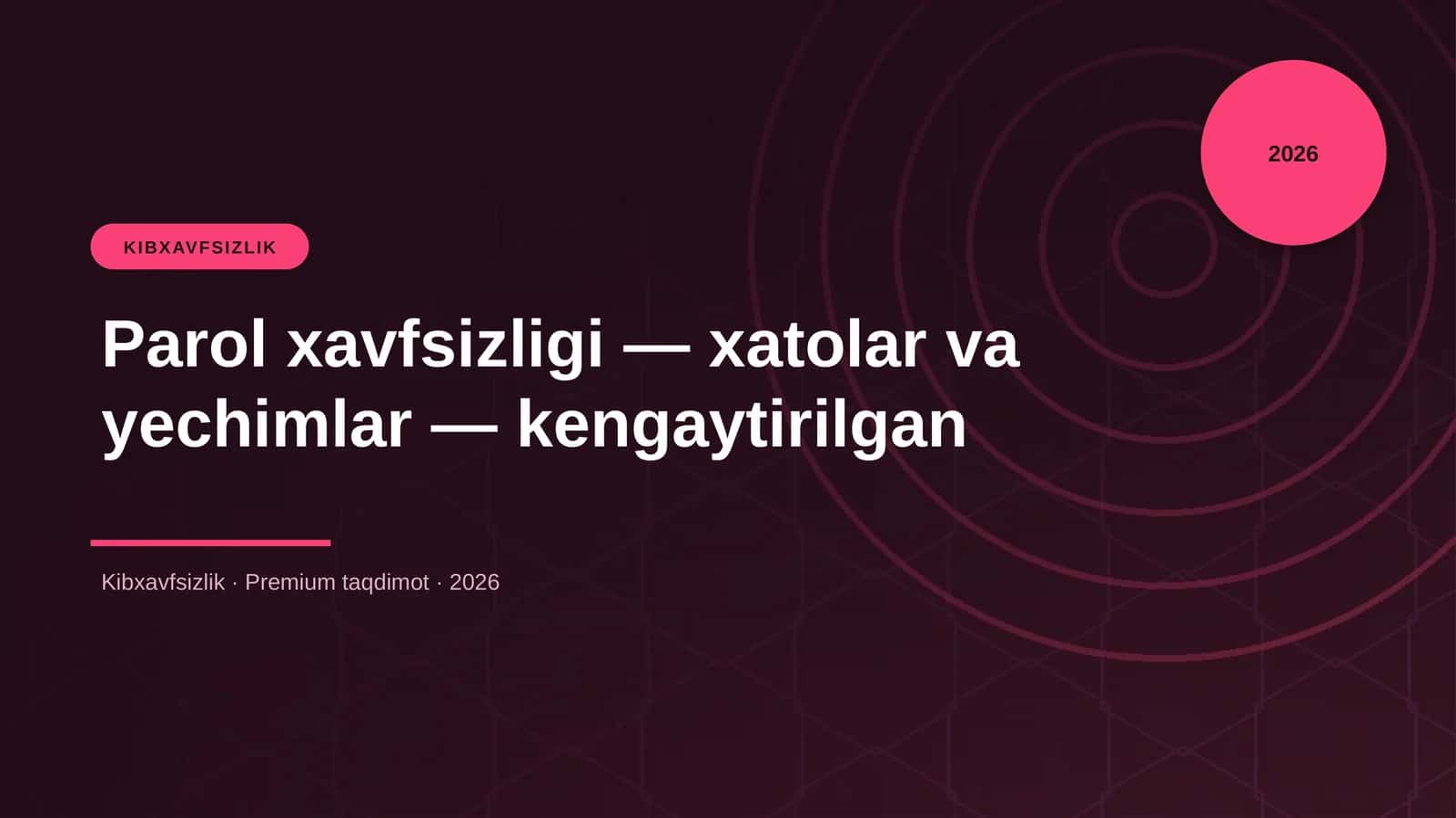 Parol xavfsizligi - xatolar va yechimlar - kengaytirilgan