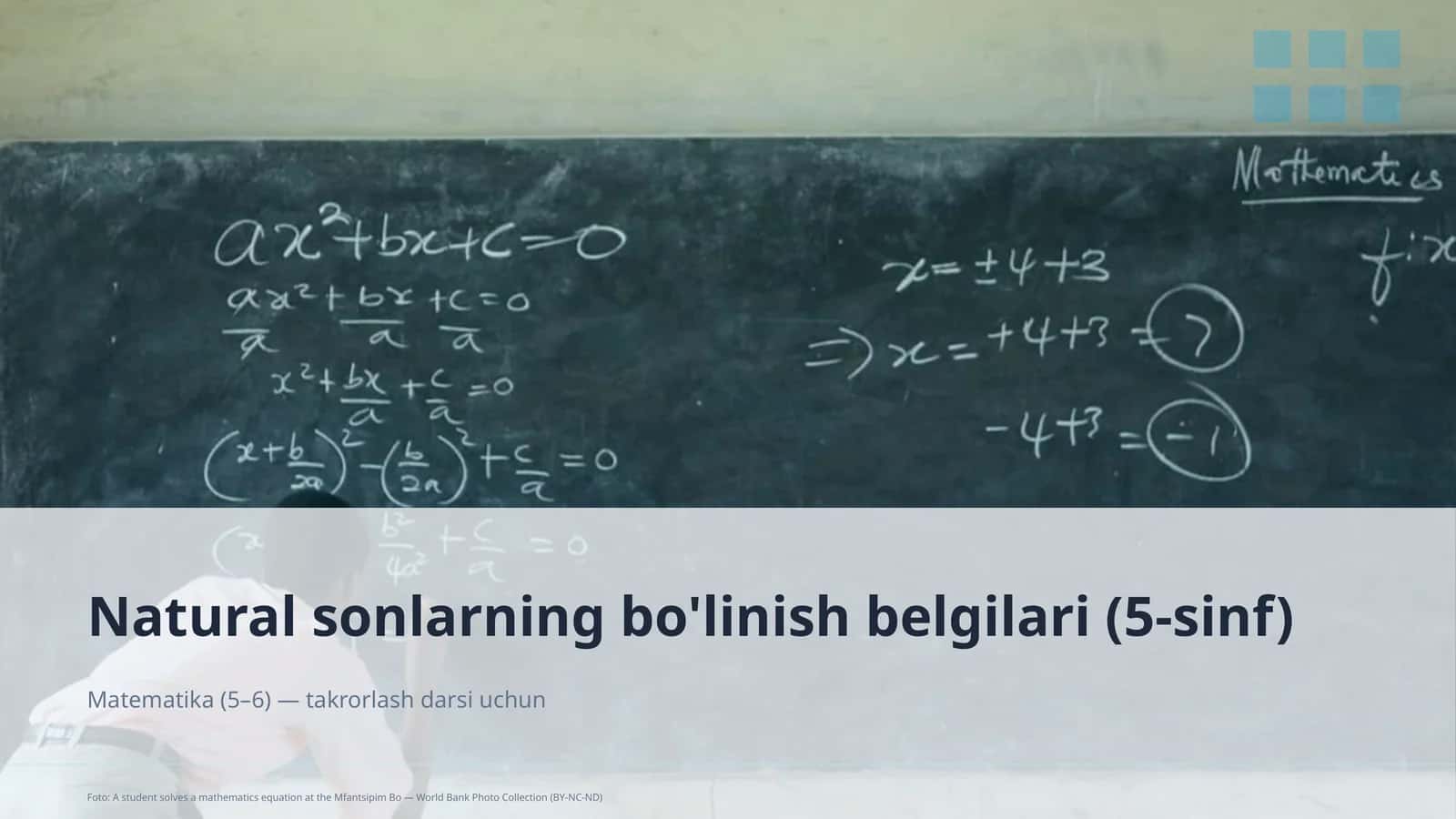 Natural sonlarning bo'linish belgilari (5-sinf)