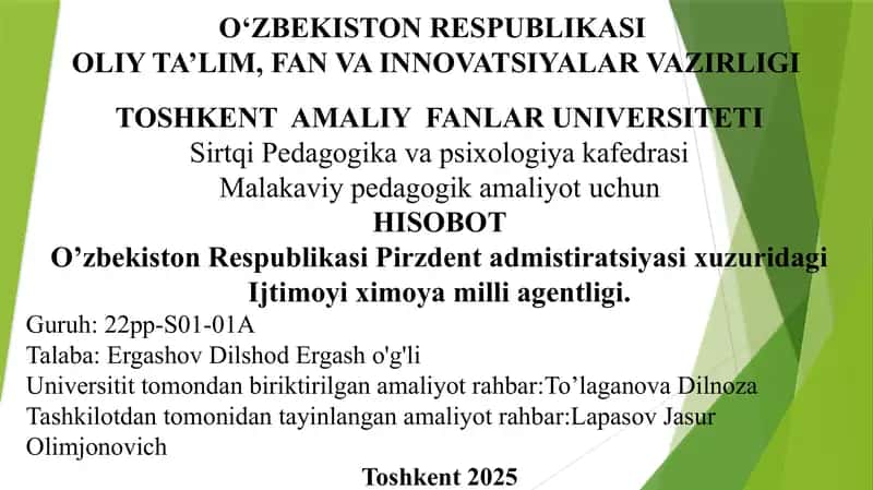 O’zbekiston Respublikasi Pirzdent admistiratsiyasi xuzuridagi Ijtimoyi ximoya milli agentligi