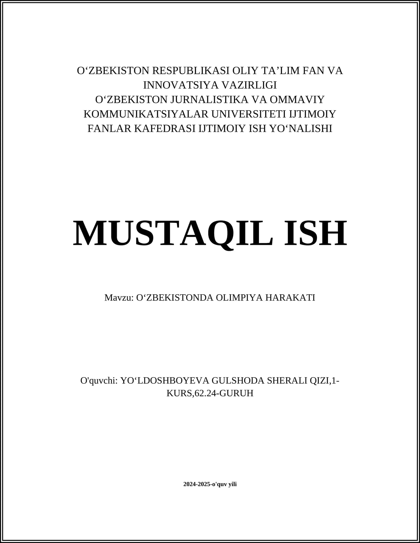 Oʻzbekistonda Olimpiya harakati