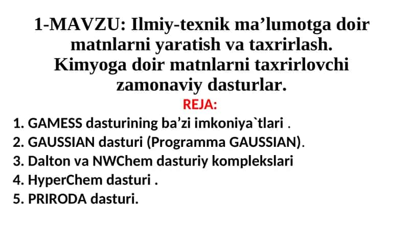 Ilmiy-texnik ma’lumotlar yaratish va taxrirlash
