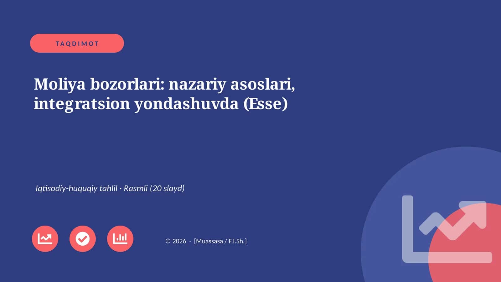 Moliya bozorlari: nazariy asoslari, integratsion yondashuvda (Esse)