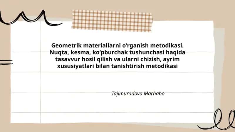 Geometrik materiallarni oʻrganish metodikasi