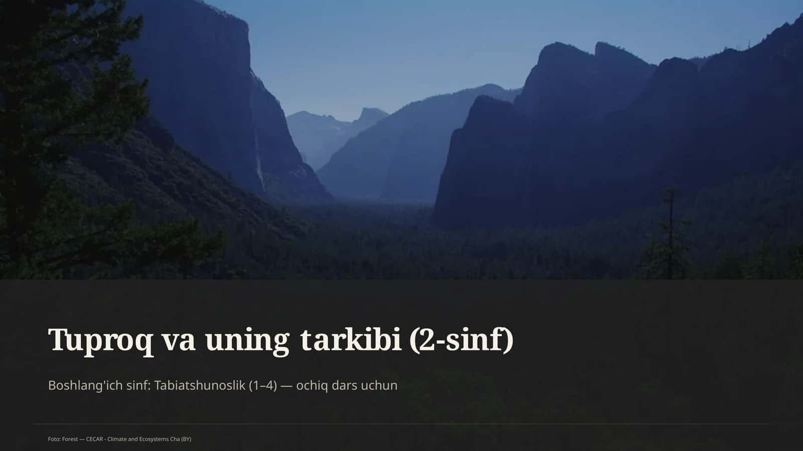 Tuproq va uning tarkibi (2-sinf)