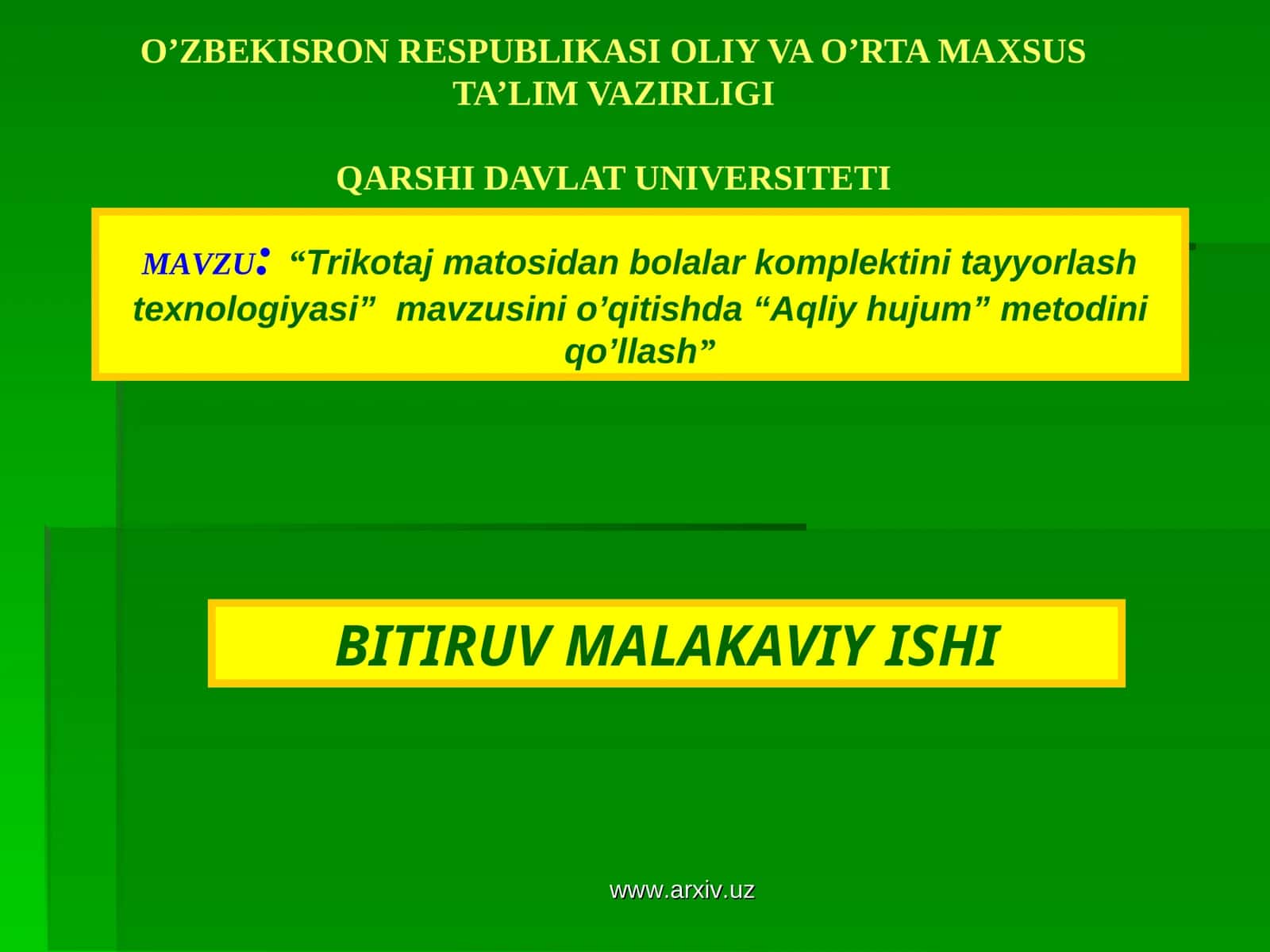 Trikotaj matosidan bolalar komplektini tayyorlash texnologiyasi