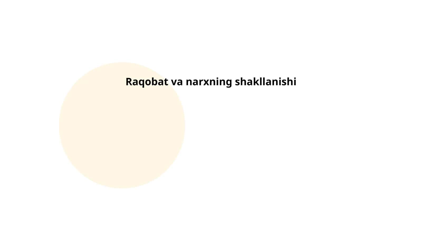 Raqobat va narxning shakllanishi