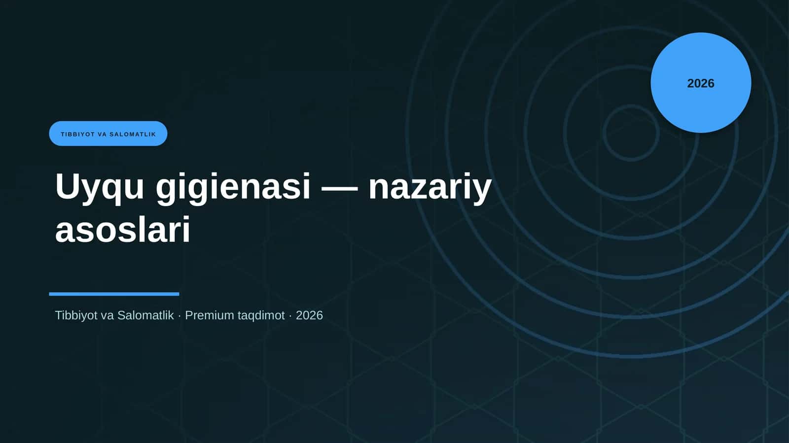 Uyqu gigienasi — nazariy asoslari