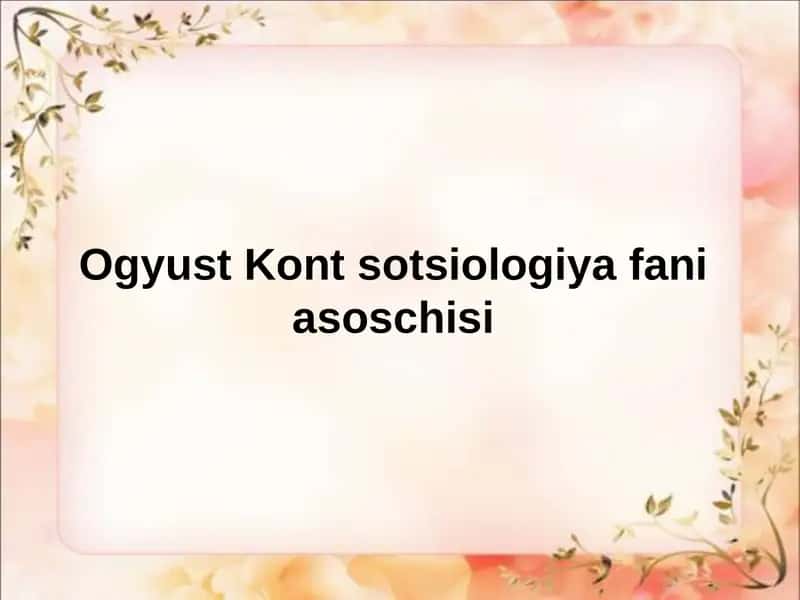 Ogyust Kont sotsiologiyafaniasoschisi