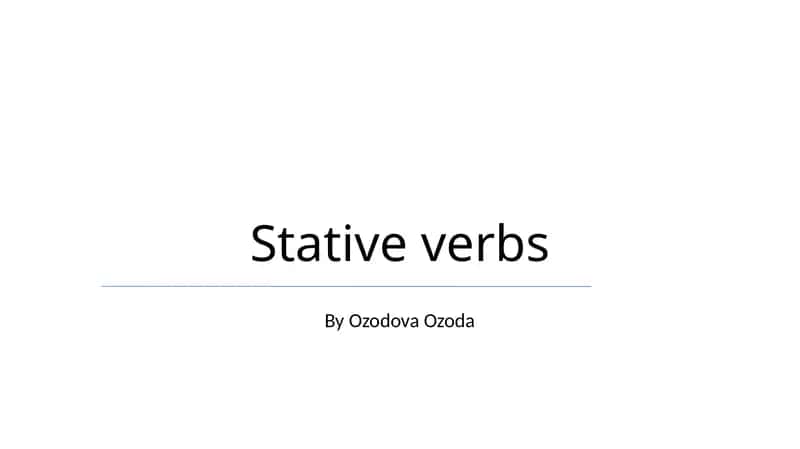 Stative verbs