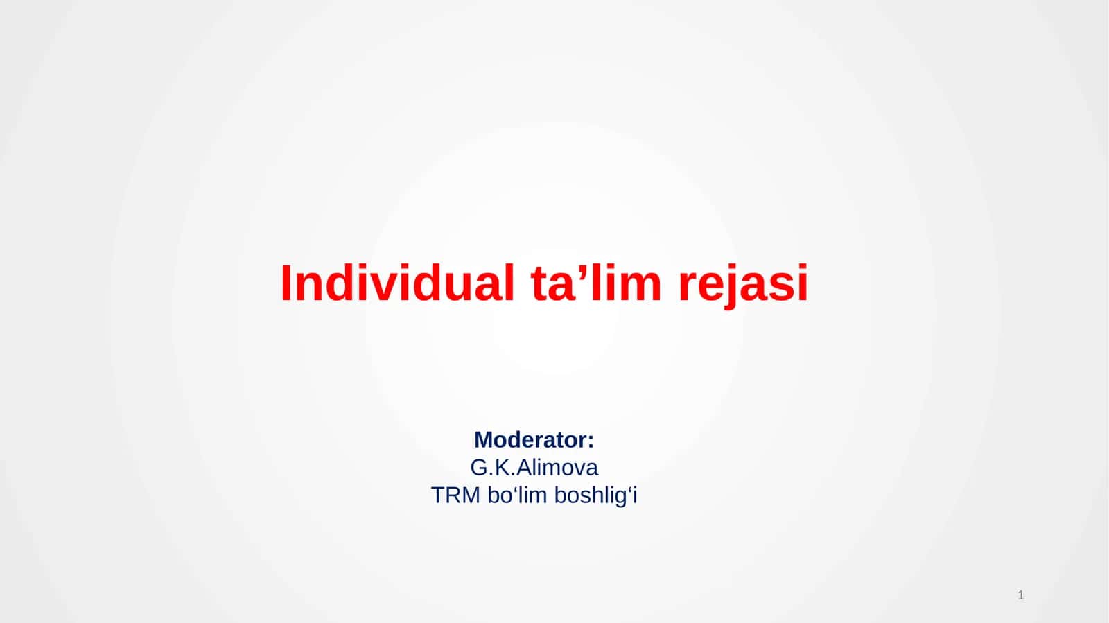 Individual ta’lim rejasi