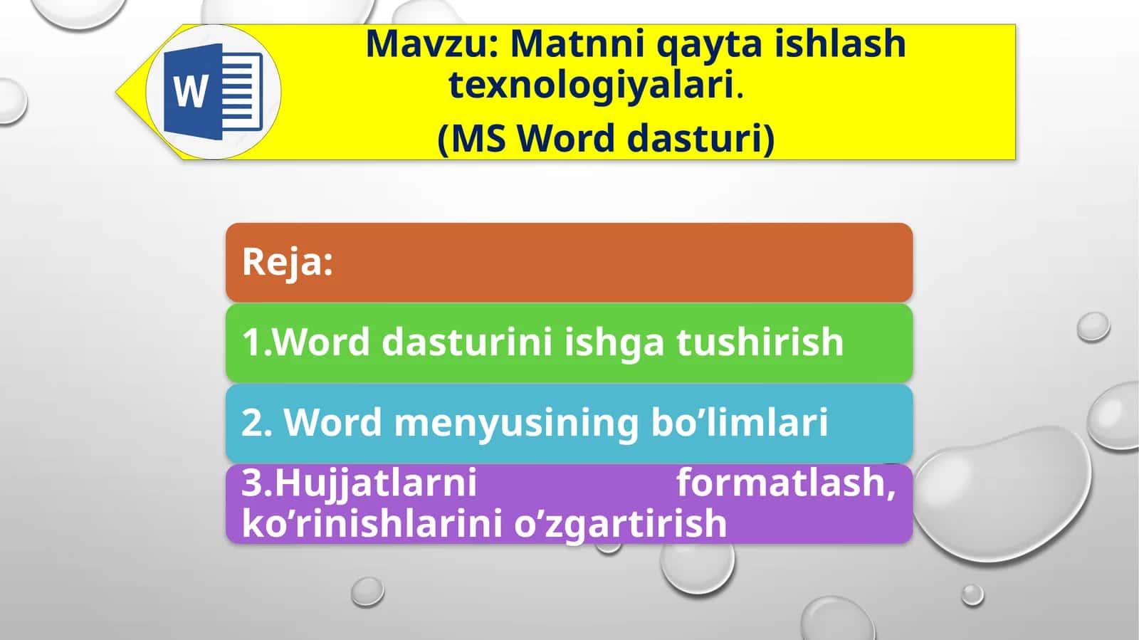 Microsoft Word(matnlarbilanishlashdasturi)