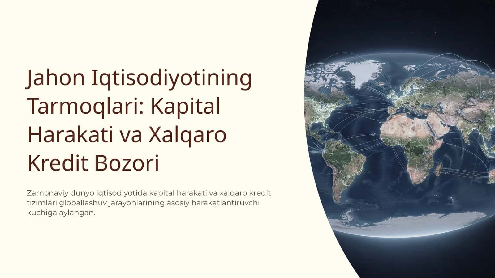 Kapital Harakati va Xalqaro Kredit Bozori