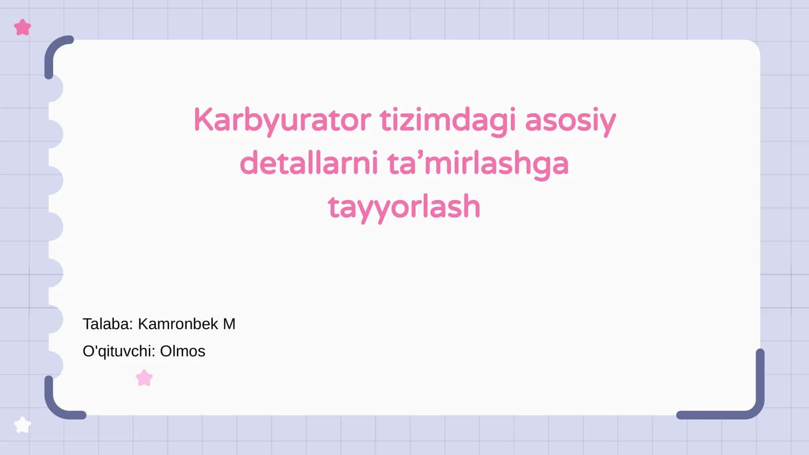 Karbyurator tizimdagi asosiy detallarni ta’mirlashga tayyorlash