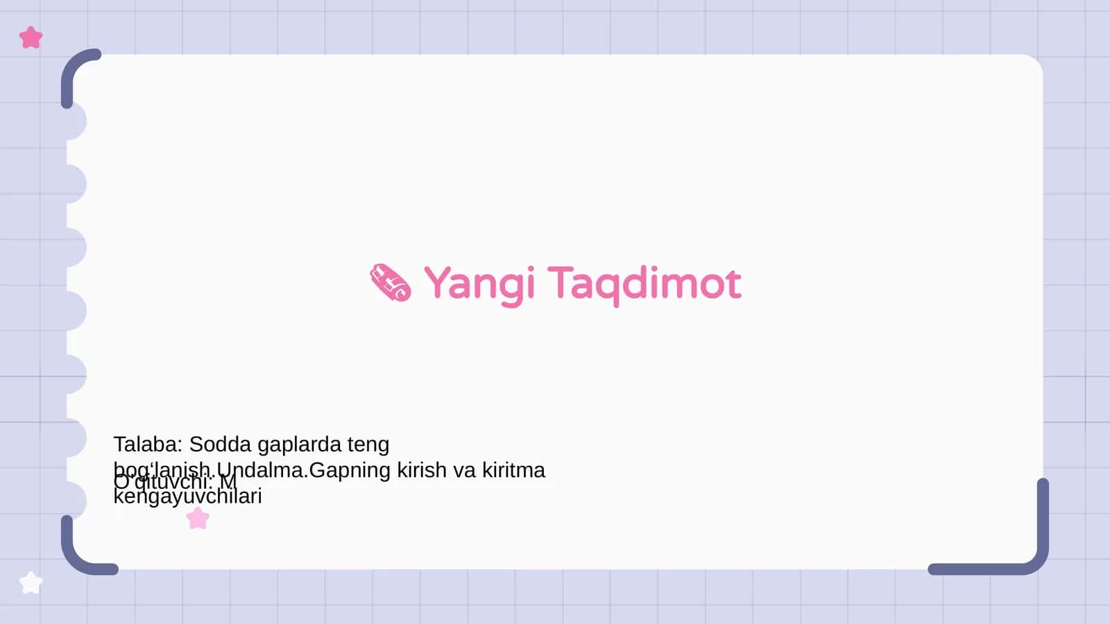 Yangi Taqdimot