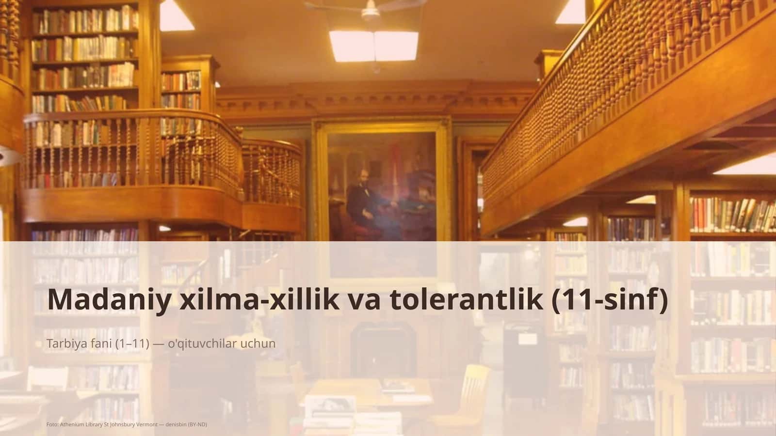 Madaniy xilma-xillik va tolerantlik (11-sinf)