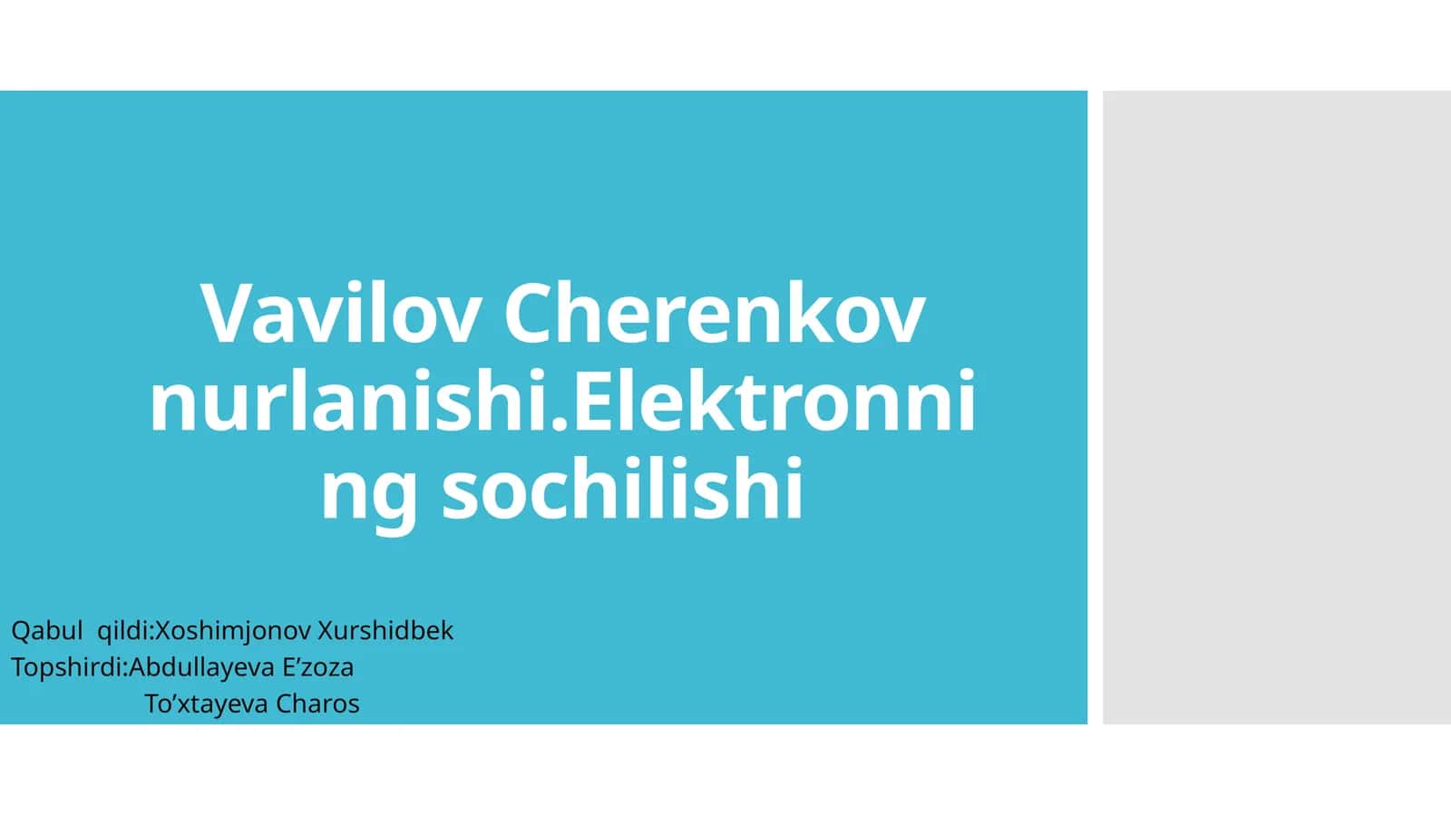 Vavilov-Cherenkov nurlanishi