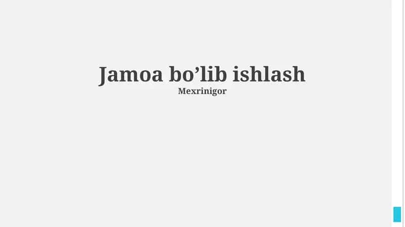 Jamoaviy ish