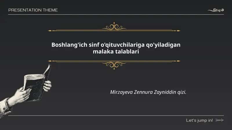 Boshlang'ich sinf o'qituvchilariga qo'yiladigan malaka talablari