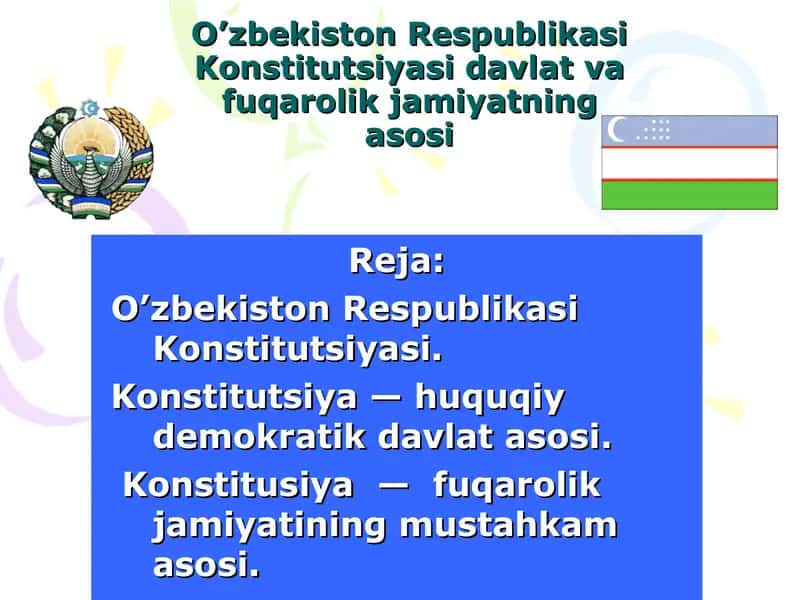 O’zbekiston Respublikasi Konstitutsiyasi