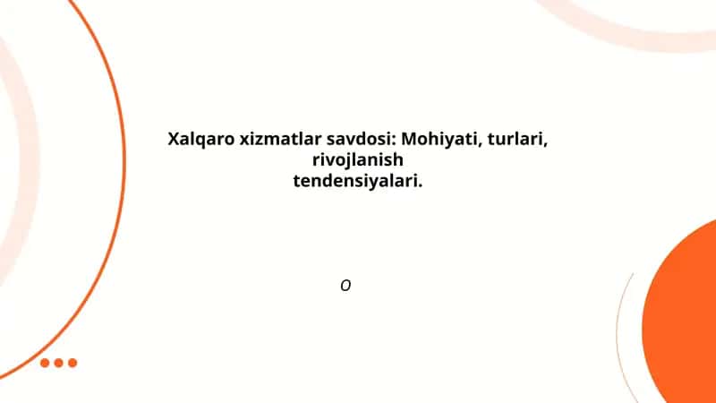 Xalqaro xizmatlar savdosi