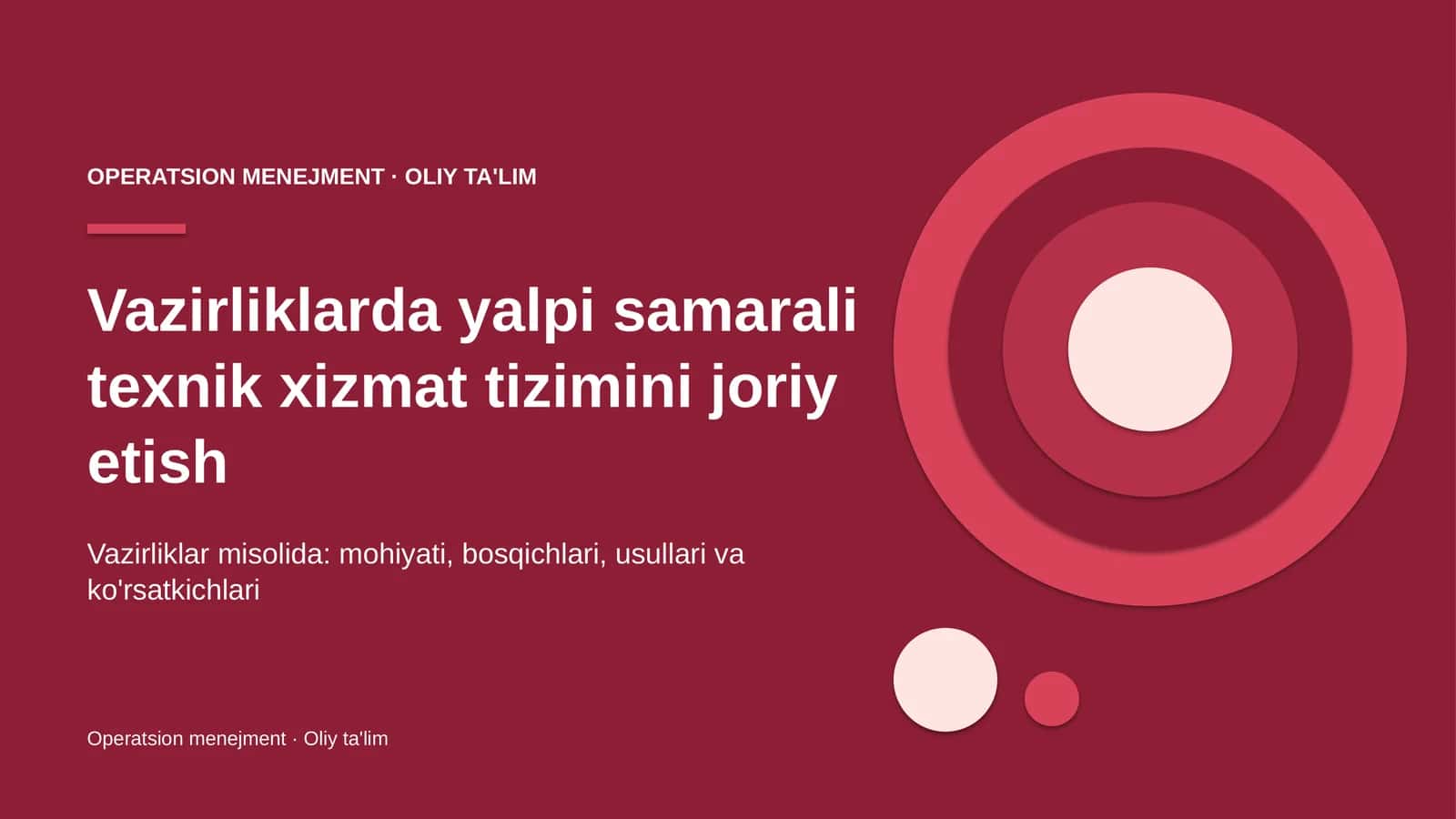 vazirliklarda yalpi samarali texnik xizmat tizimini joriy etish 9898