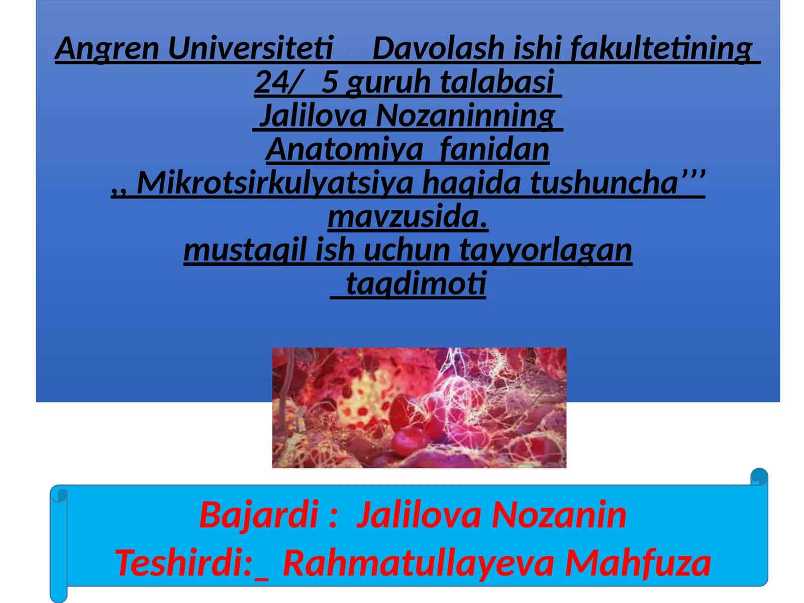 Mikrotsirkulyatsiya haqida tushuncha