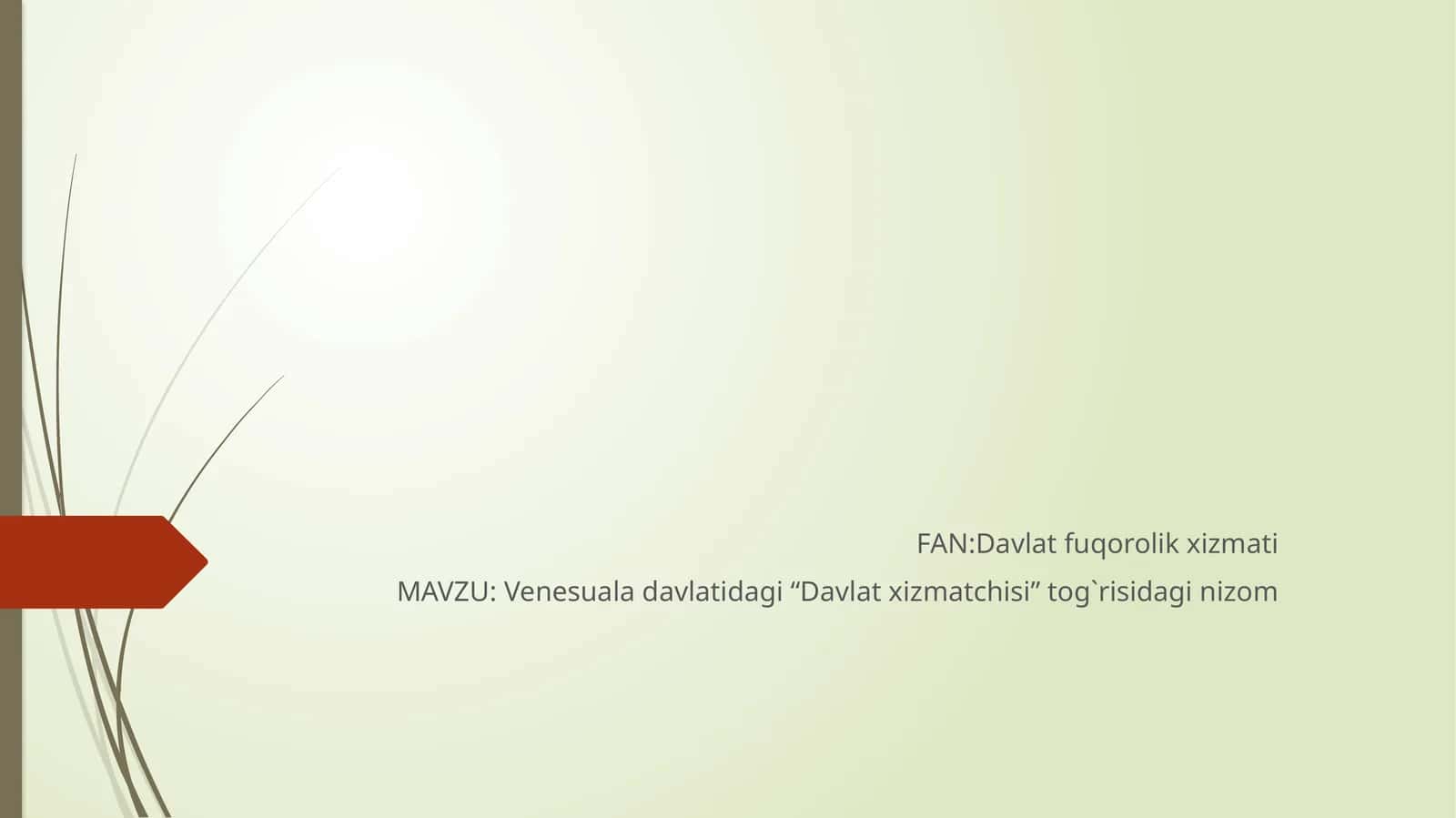 Venesuala davlatidagi “Davlat xizmatchisi” tog`risidagi nizom