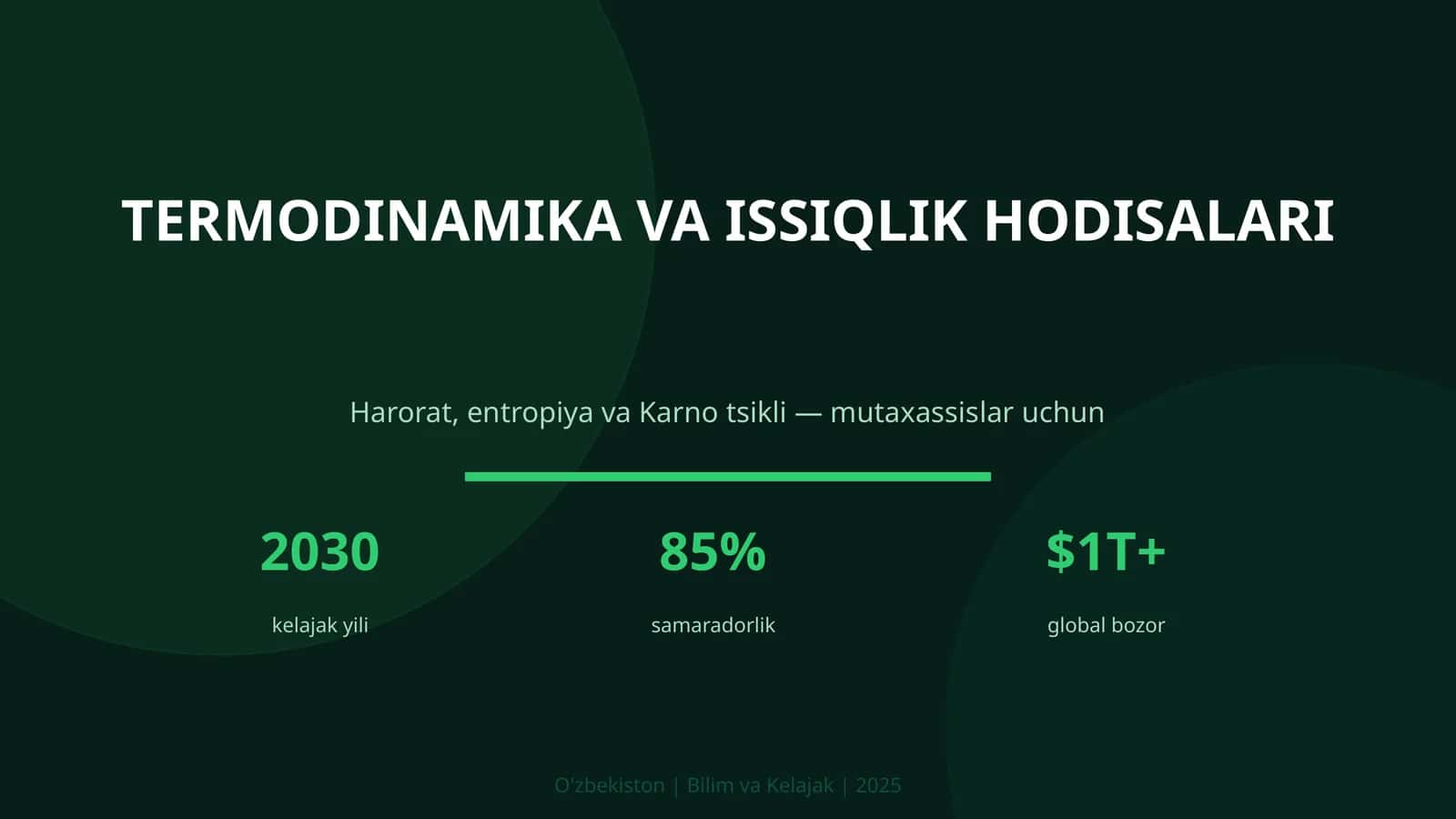 TERMODINAMIKA VA ISSIQLIK HODISALARI