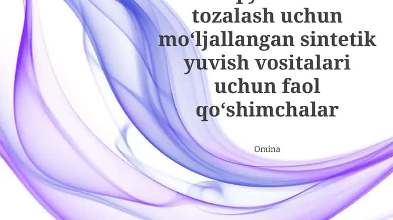 Sintetik yuvish vositalari faol qo'shimchalari