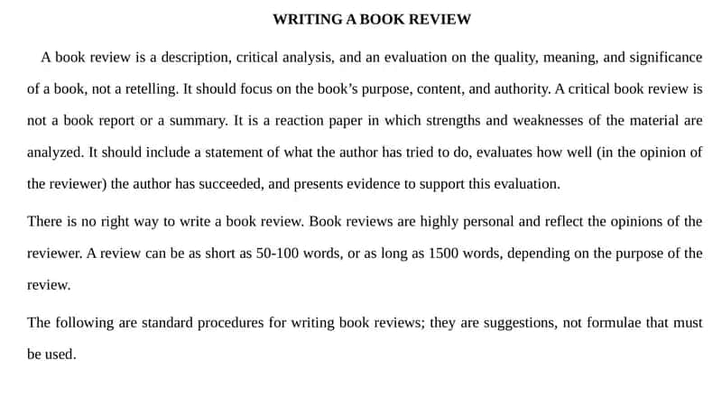 WRITING A BOOK REVIEW