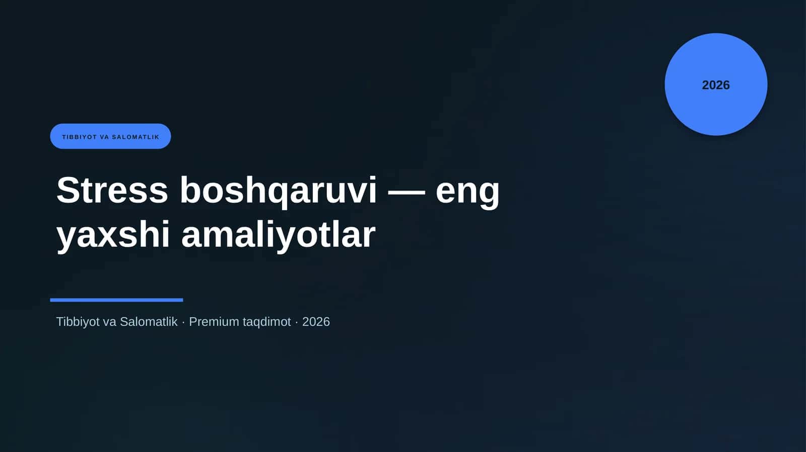 Stress boshqaruvi — eng yaxshi amaliyotlar