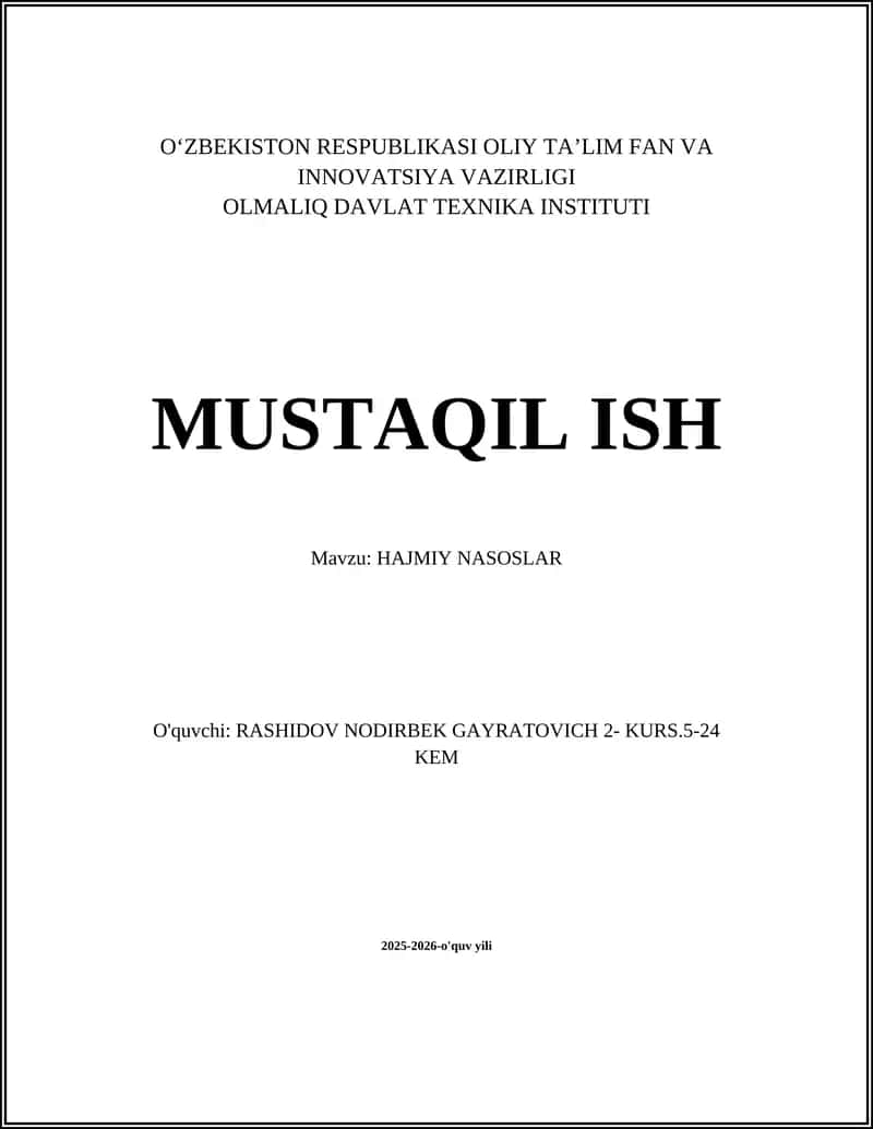 Hajmiy Nasoslar