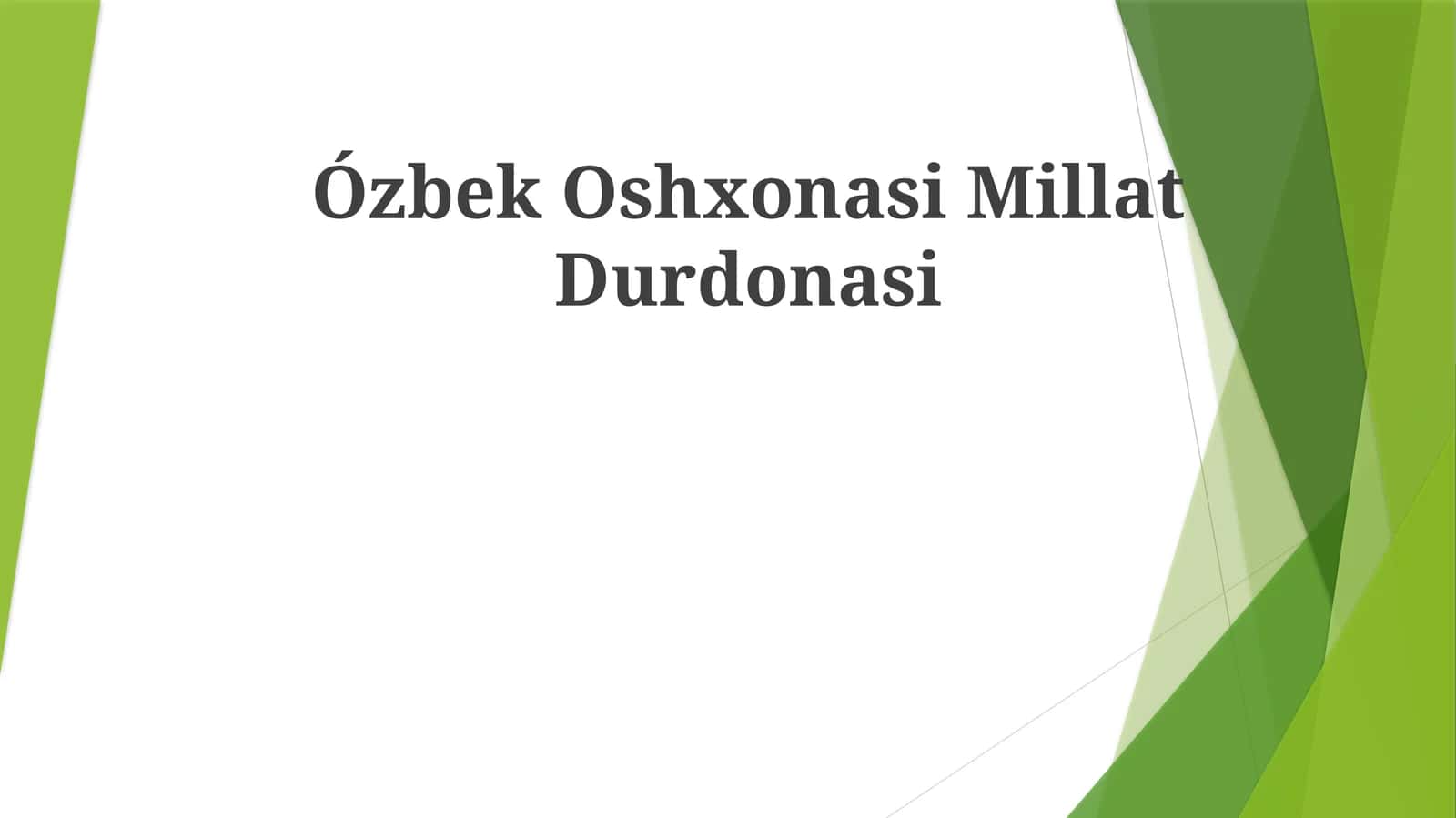 Ózbek Oshxonasi MillatDurdonasi