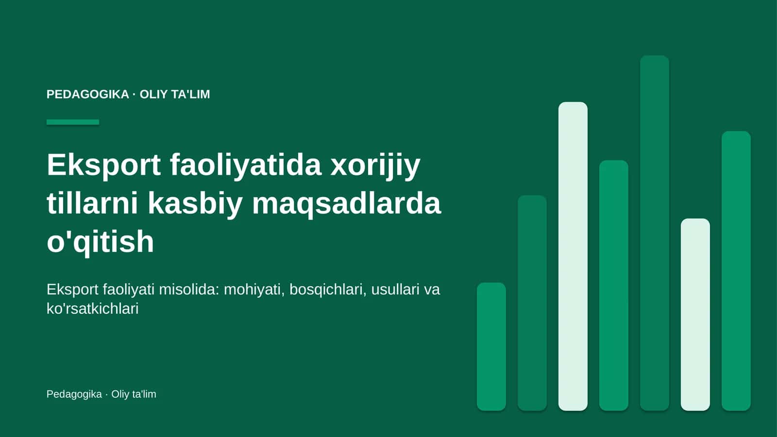 eksport faoliyatida xorijiy tillarni kasbiy maqsadlarda o'qitish 1898