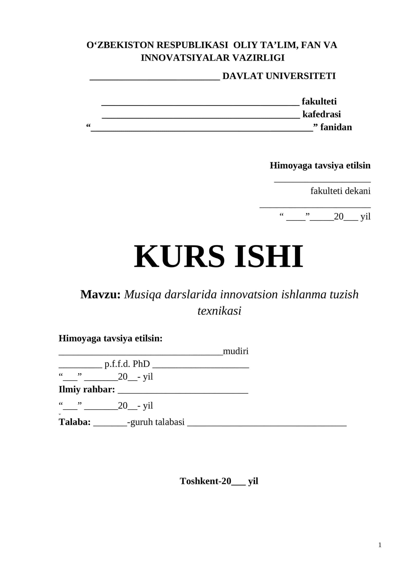 Musiqa darslarida innovatsion ishlanma tuzish texnikasi