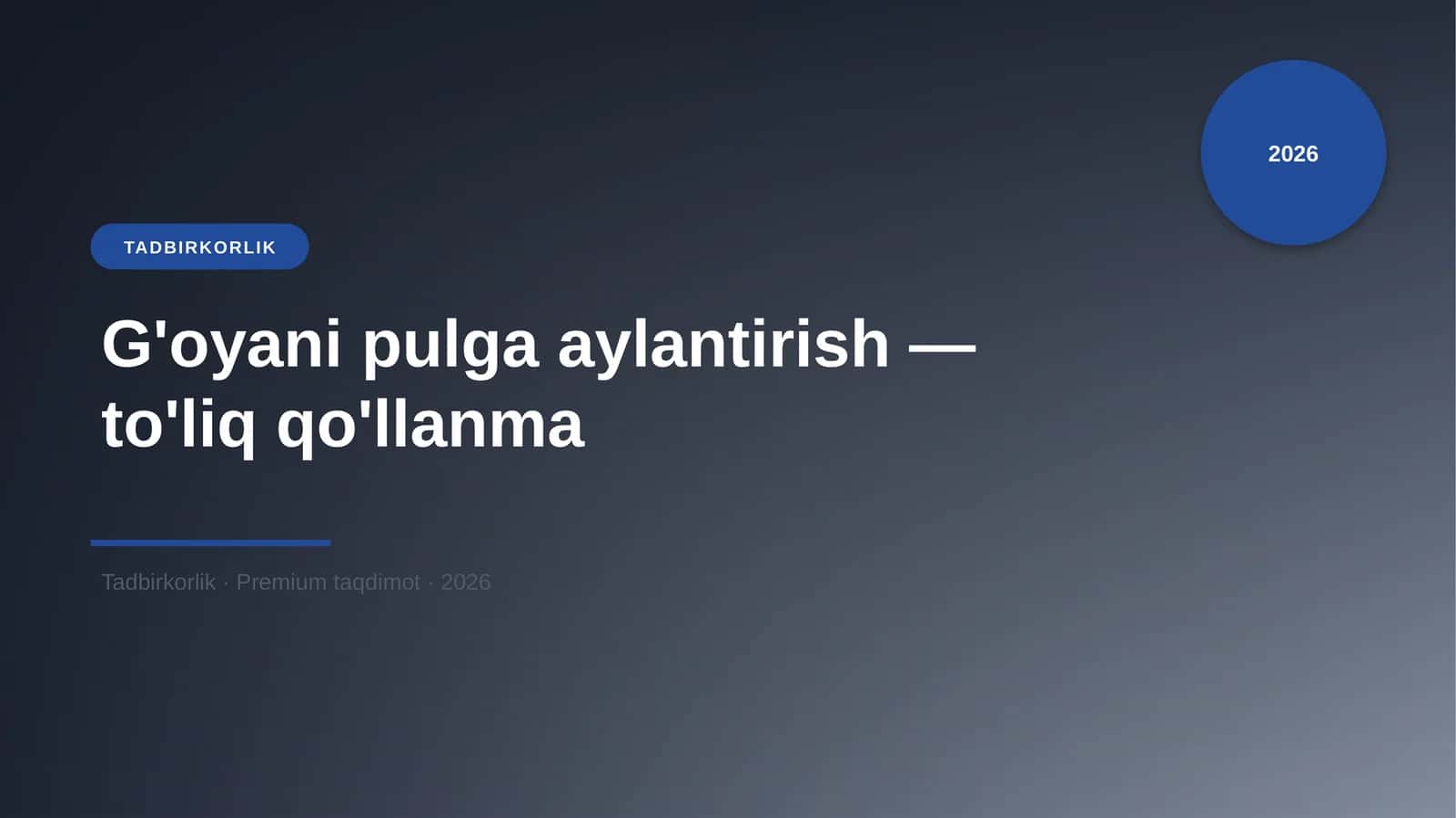 G'oyani pulga aylantirish — to'liq qo'llanma